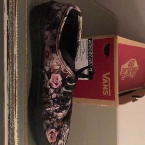 Vans velvet floral print shoes.